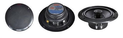 New pair plmr605b 400 watt 6.5&#034; dual cone 2-way full range black marine speakers