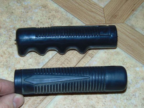 2 nos vintage black pistol handlebar hand grips snowmobile atv bike ppt 7/8&#034;