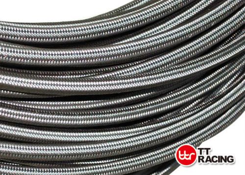 -6 an an6 3/8&#034; braided stainless steel ptfe teflon fuel line hose 5ft