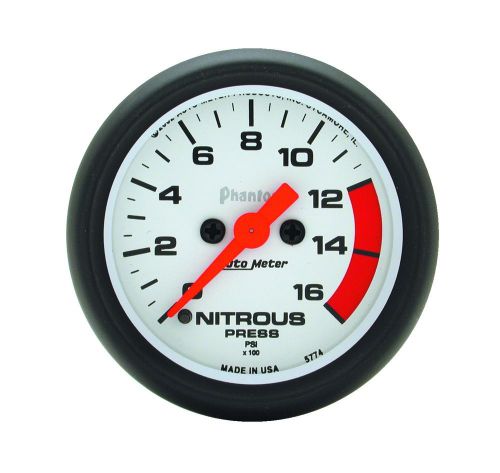 Auto meter 5774 2-1/16&#039;&#039; phantom nitrous press. 0-1600 psi elec.