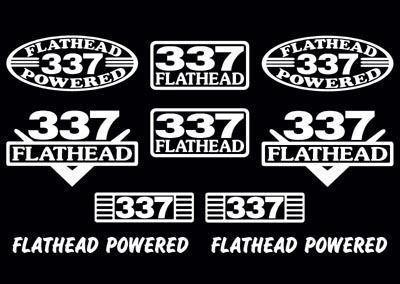 10 decal set 337 ci v8 powered engine stickers emblems flathead vinyl decals