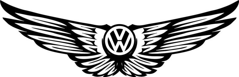 6" vw wings vinyl decal