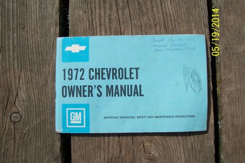 1972 chevrolet owner&#039;s manual