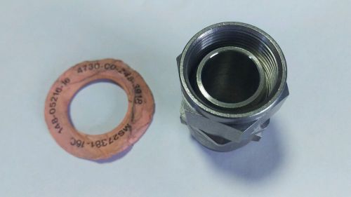 Eaton/aeroquip straight adaptor, flareless hose to tube, ms27381-16c