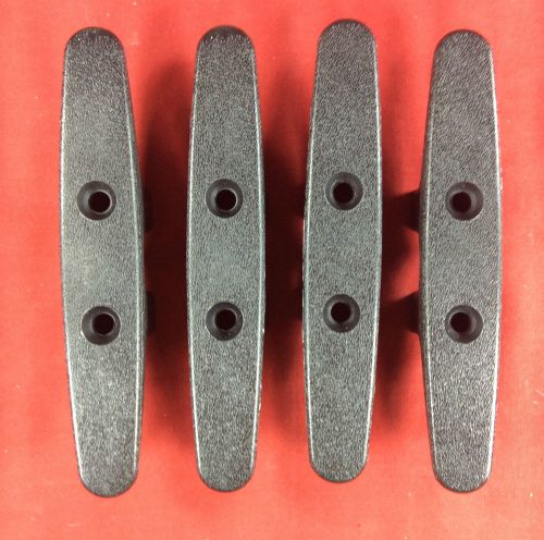 Four pack nylon boat dock cleats 6&#034;  black plastic seachoice