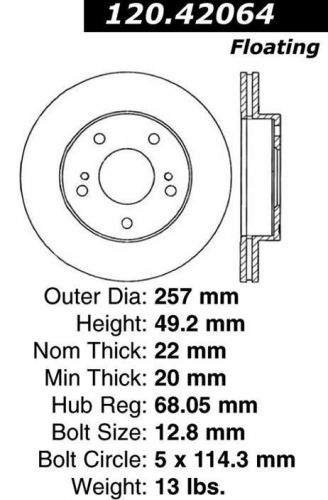 Centric parts 121.42064 c-tek standard brake rotor