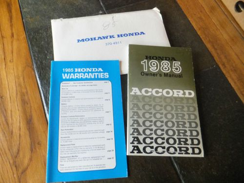 1985 honda accord owners manual guide &amp; warranty information