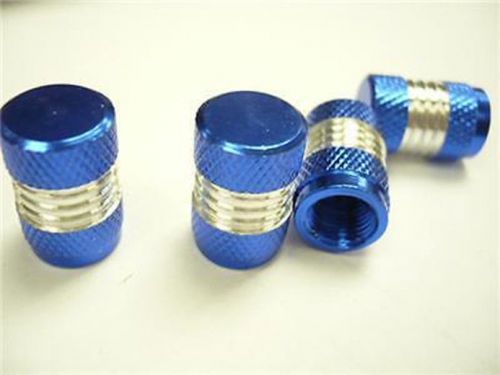 New refit valve stems blue anodized aluminum tire valve stem caps 4pcs