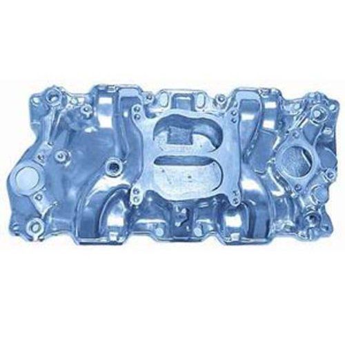 Satin alum sbc spread-bore intake manifold 55-86 2