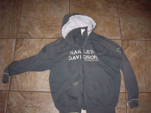 Harley davidson green hoodie sweatshirt sz large – broken zipper – fairfax va –