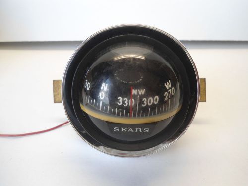 Vintage sears boat or auto compass illuminated