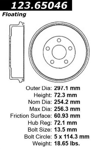 Centric parts 123.65046 rear brake drum