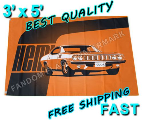 Hemi cuda flag-new 3&#039; x 5&#039; banner-barracuda 426 440 340 charger challenger mopar