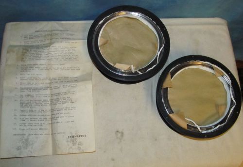 Vintage nos van 8&#034; round porthole/opera window set/pair glass nib j445