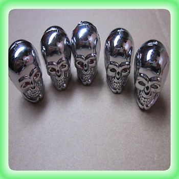 5x silver devil skull car motorbike universal tyre tire valve dust caps