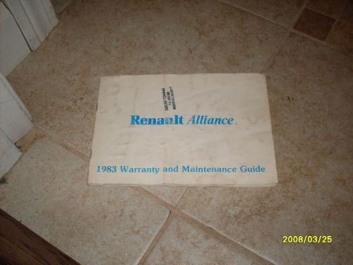1983 renault alliance manual owner&#039;s guide book original