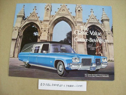 1971 oldsmobile  cotner / bevington  coach / hearse   brochure