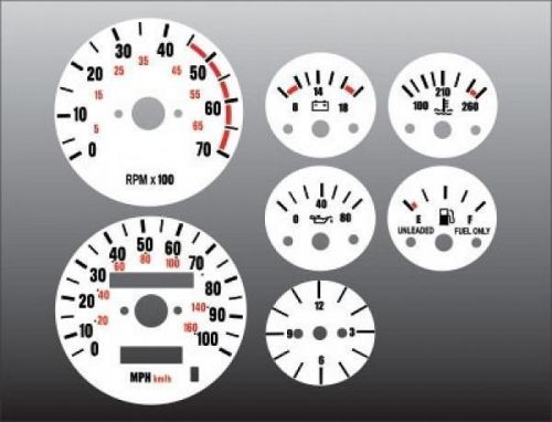 1987-1991 jeep wrangler yj dash instrument cluster white face gauges 87-91