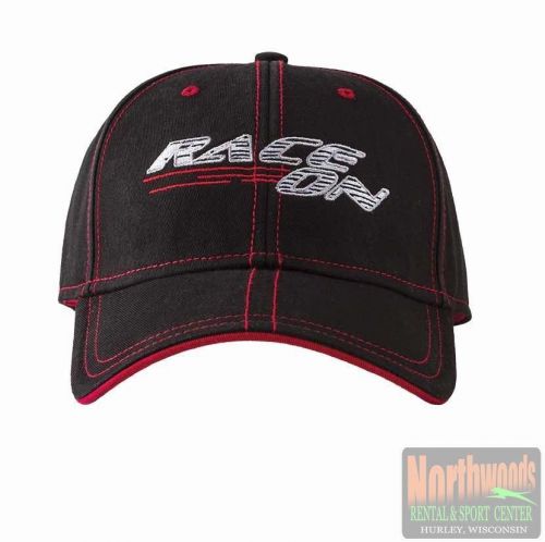 Drift racing adult race on adjustable cap / hat - osfm - black / red 5255-504