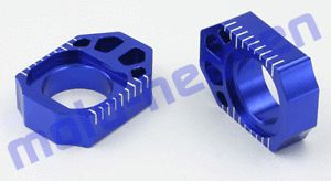 Kawasaki 2008-2014 klx250 klx 250 zeta rear axle blocks chain adjuster blue 5152