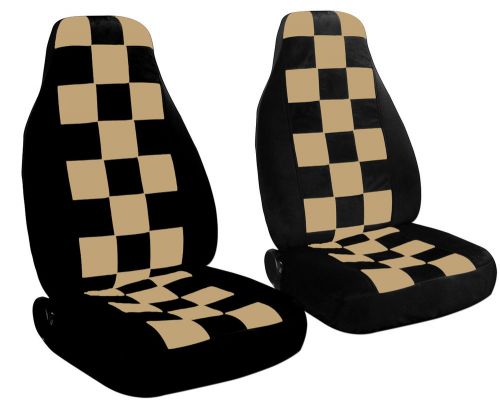 Black and tan checkered seat covers other colors available upon request