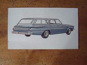 1962 plymouth belvedere four-door suburban post card (unused)