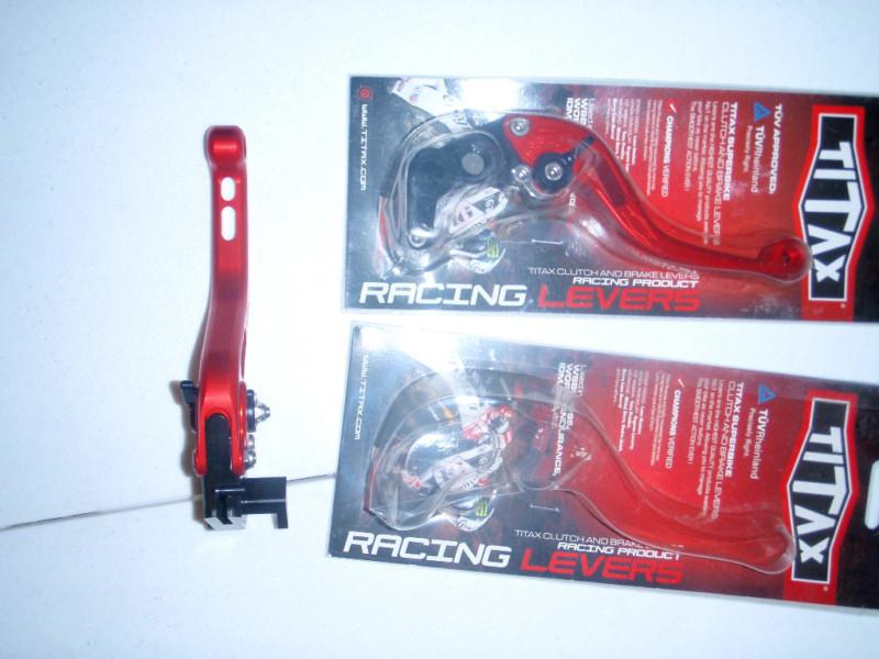 Titax racing brake lever - red folding - yamaha