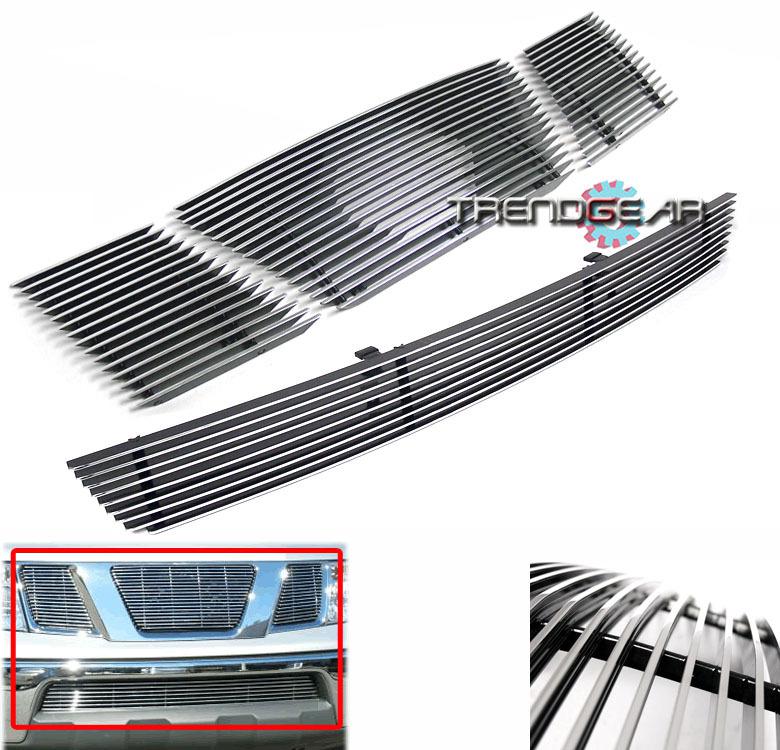 05-08 nissan frontier/pathfinder pickup truck upper+bumper billet grille combo