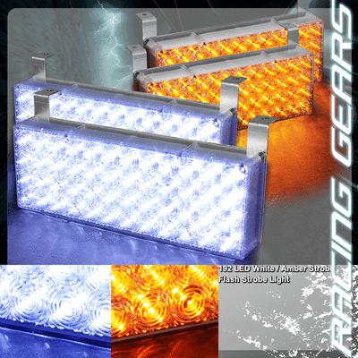 192 amber white led 12v 3x mode deck dash grille hazard strobe lights (4x panel)