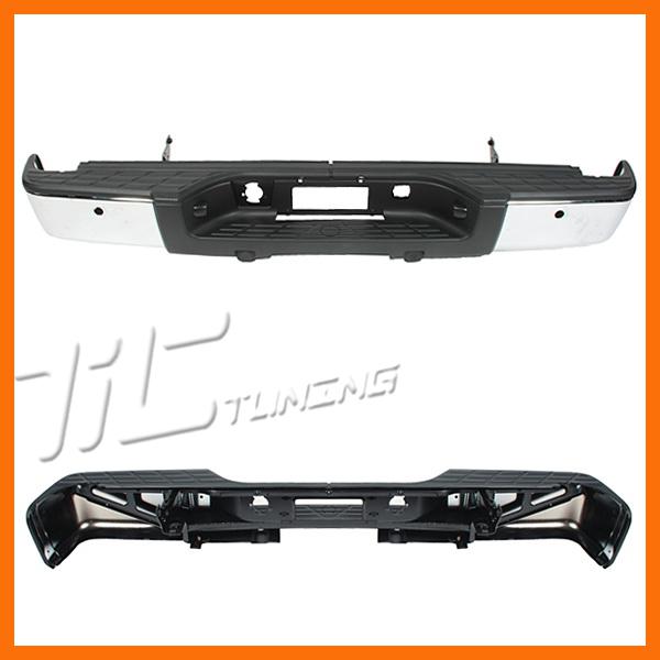 07-11 silverado sierra rear pad step bumper lic lamp chrome face bar assembly