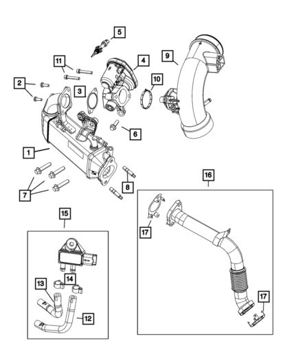 Genuine mopar egr tube gasket 68493361aa