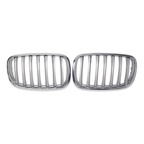 Pair car front kidney grille grill abs for bmw e70 x5 e71 x6 2008-2013 chrome