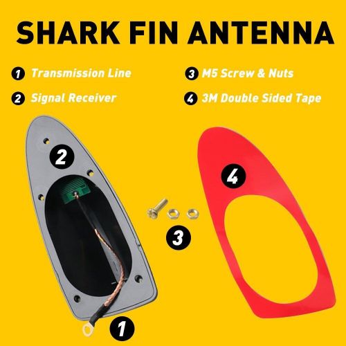 Waterproof car shark fin antenna am fm radio signal aerial accessories black