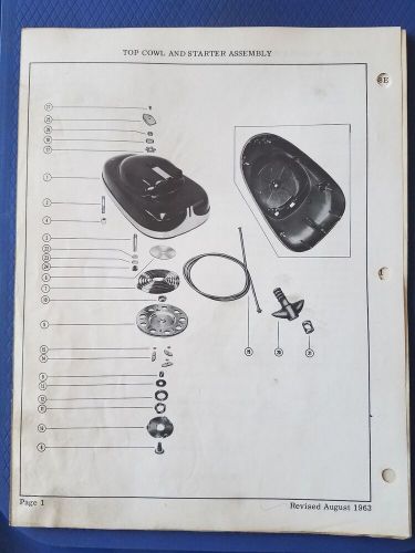 Vintage mercury marine - merc 58e 55am 55ae 58am parts manual  1963  original  e