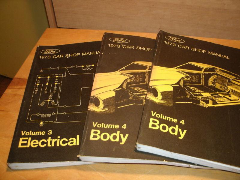 1973 ford car line 3 volume shop manual set (vol.3(x2) & 4)