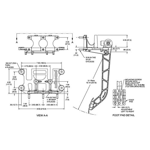 Wilwood 340-13835 - adjustable reverse swing mount brake and clutch pedals