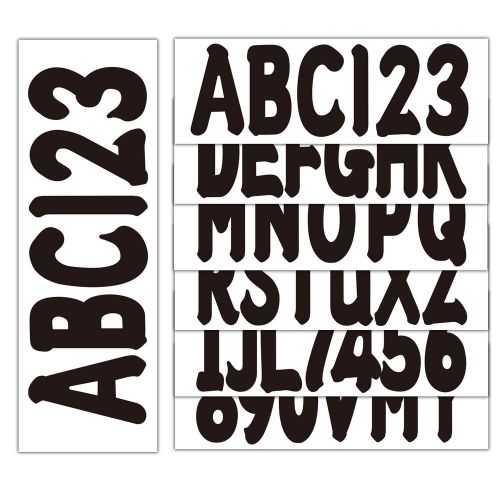 Black alpha-numeric registration identification numbers stickers decals for boat