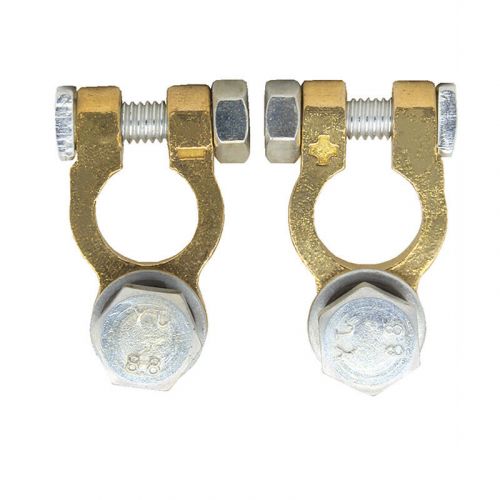 2pcs solid brass car truck top post battery connector terminals pile universal