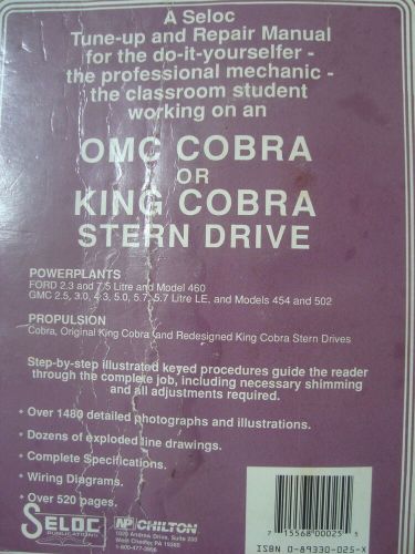 Omc cobra / king cobra volvo sx sterndrive shop manual free shipping