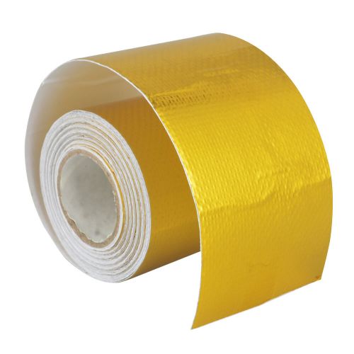 2&#034; 16ft gold heat barrier shield roll fiberglass wrap tape exhaust protection