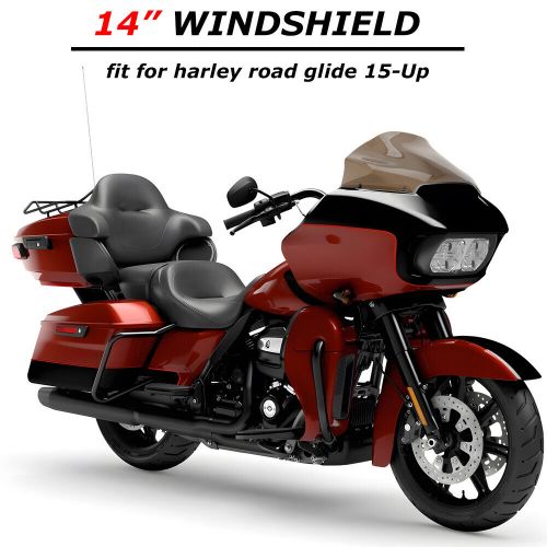 13.5&#034; sport flare smoke front windshield windscreen for harley road glide 15-up