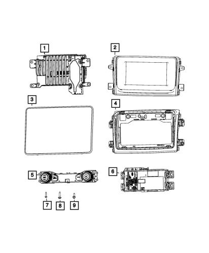 Genuine mopar display w/o bezel center stack 68531717ab