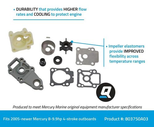 Quicksilver 803750a03 replacement water pump kit for mercury and mariner 8-9....