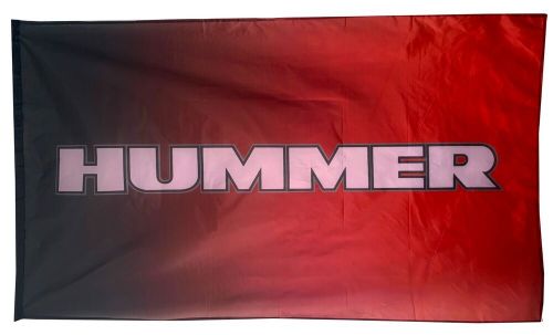 Hummer black &amp; red flag banner racing car automotive 3 x 5ft