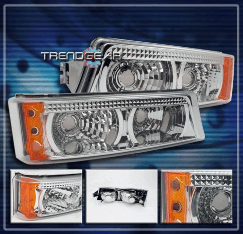 03-06 chevy silverado avalanche led bumper signal light chrome 04 05 ls lt ss wt