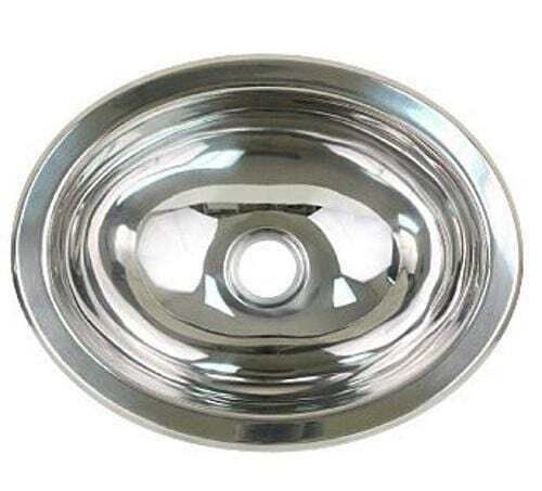 Scandvik 10280 stainless steel sink mirror finish oval basin