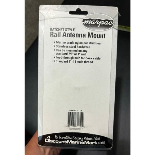 Marpac boat ratchet style rail  nylon antenna mount 7-1329 new