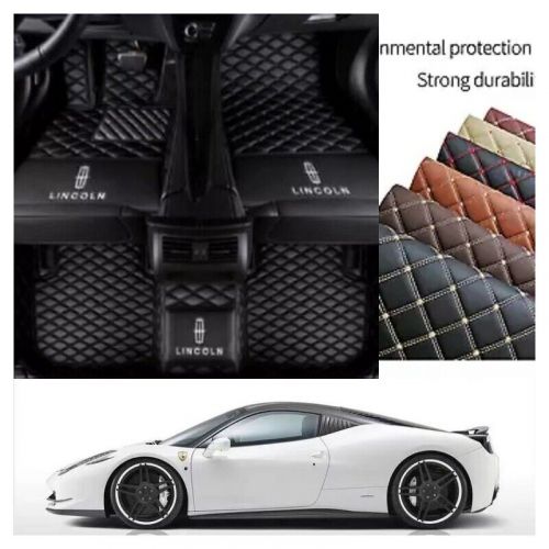 For lincoln mkc car floor mats waterproof leather carpet all-season easy clean