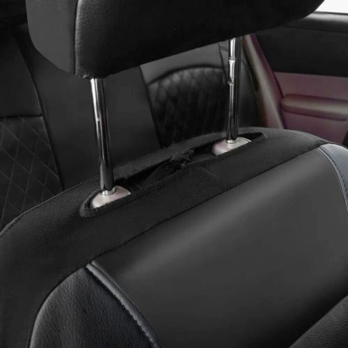 2 set waterproof protector cushion w/headrest car front seat covers pu leather