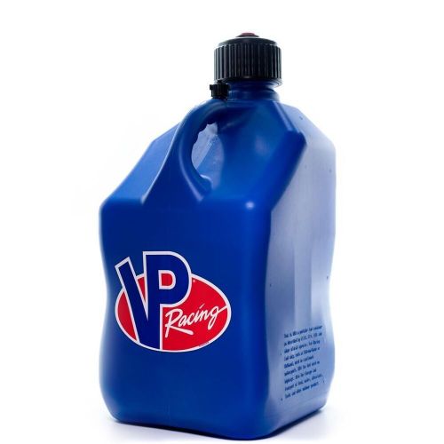 Vp racing blue 5.5 gallon square utility jug gas can &amp; deluxe fill hose usa-made